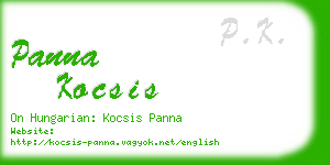 panna kocsis business card